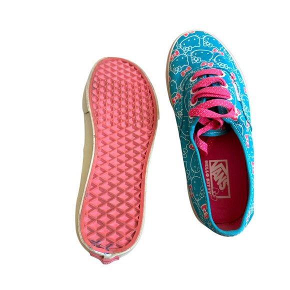 VANS x Hello Kitty Blue Pink Laceup Sneakers Size US 7.5 - Picture 4 of 8